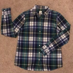 J.Crew plaid Oxford